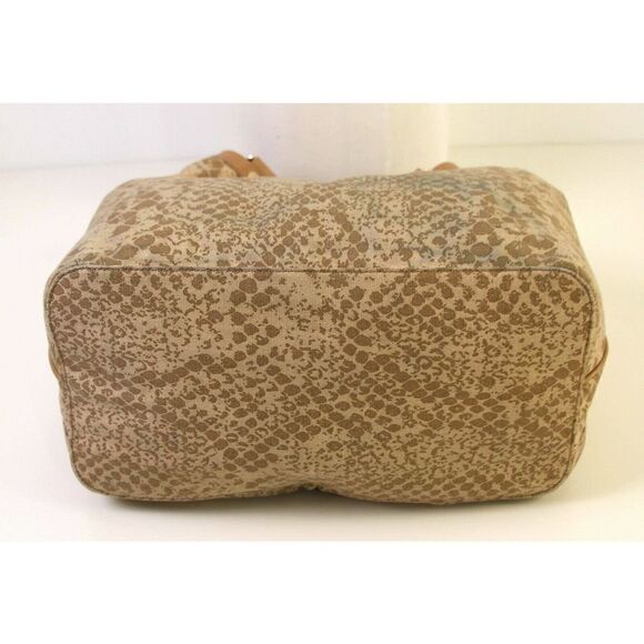 ROOMY Cole Haan MULTI BEIGE PRINT CANVAS LEATHER HOBO TOTE SHOULDER BAG HANDBAG - Picture 10 of 12